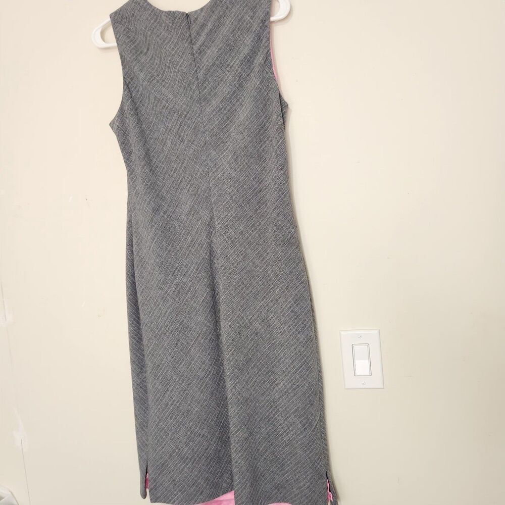 Donna Ricco Sheath Dress Women Size 10 Gray Pink Lined Sleeveless Zipper - Picture 4 of 14